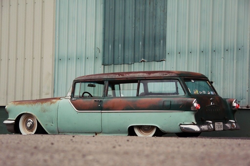 rare 1955 Pontiac 2 door wagon hot rod