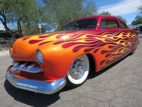 chopped 1951 Mercury Coupe hot rod for sale