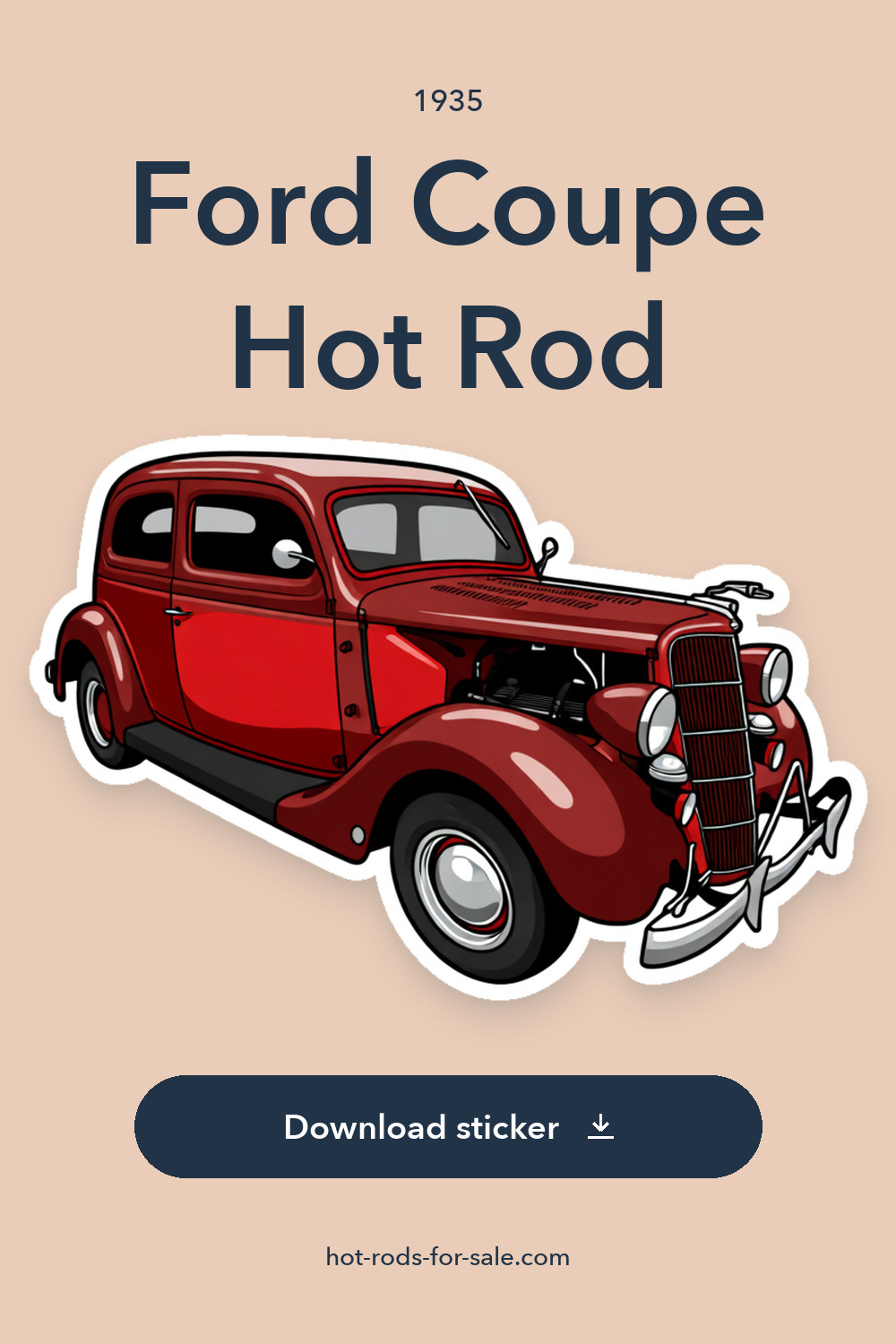 1935 Ford Coupe Hot Rod sticker preview