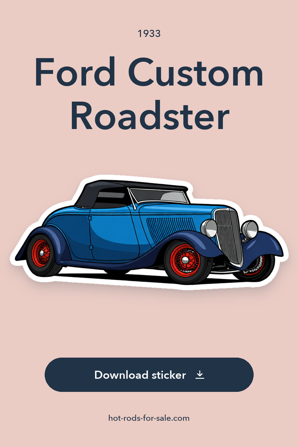 1933 Ford Custom Roadster sticker preview