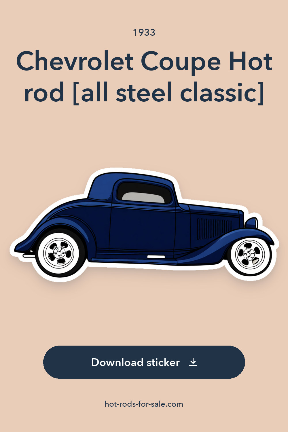 1933 Chevrolet Coupe Hot rod [all steel classic] sticker preview