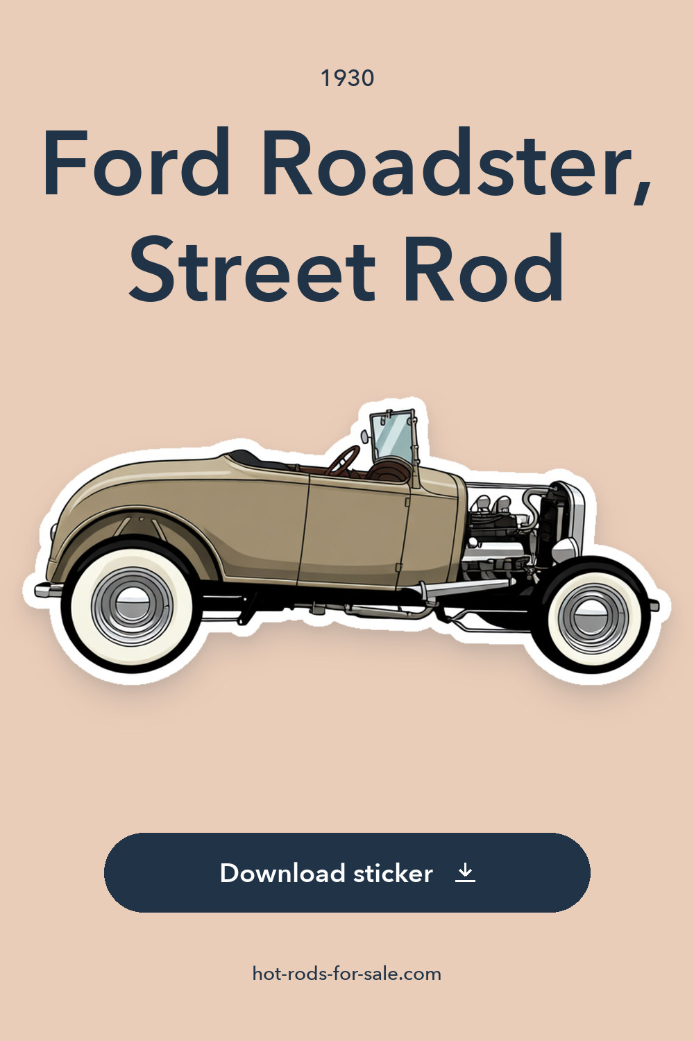 1930 Ford Roadster, Street Rod sticker preview