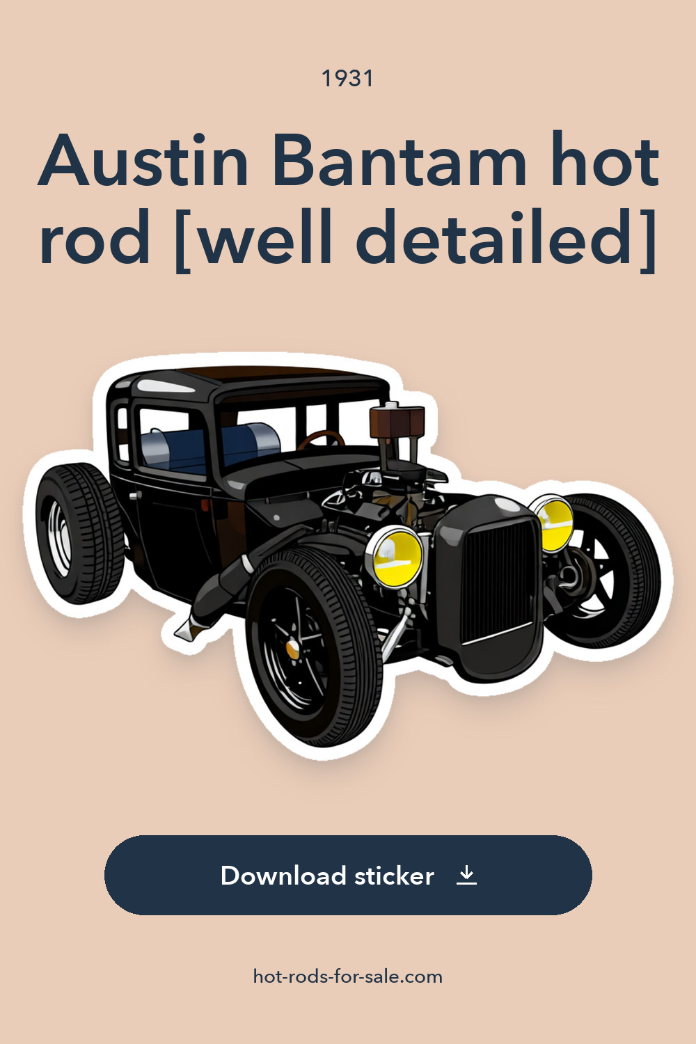 1931 Austin Bantam hot rod [well detailed] sticker preview