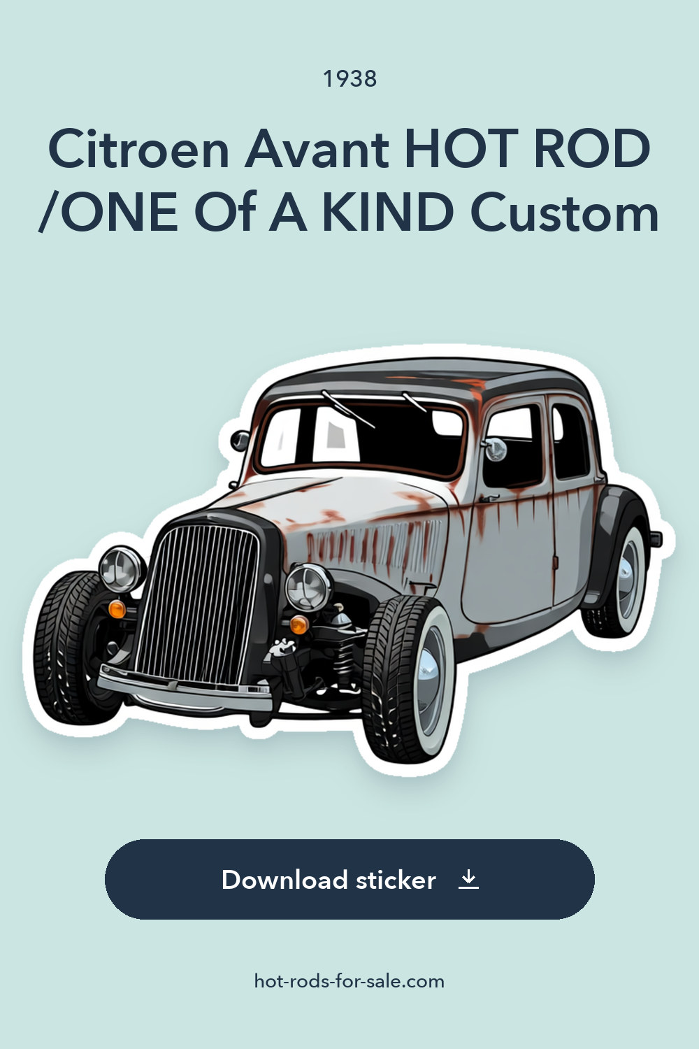 1938 Citroen Avant HOT ROD /ONE Of A KIND Custom sticker preview