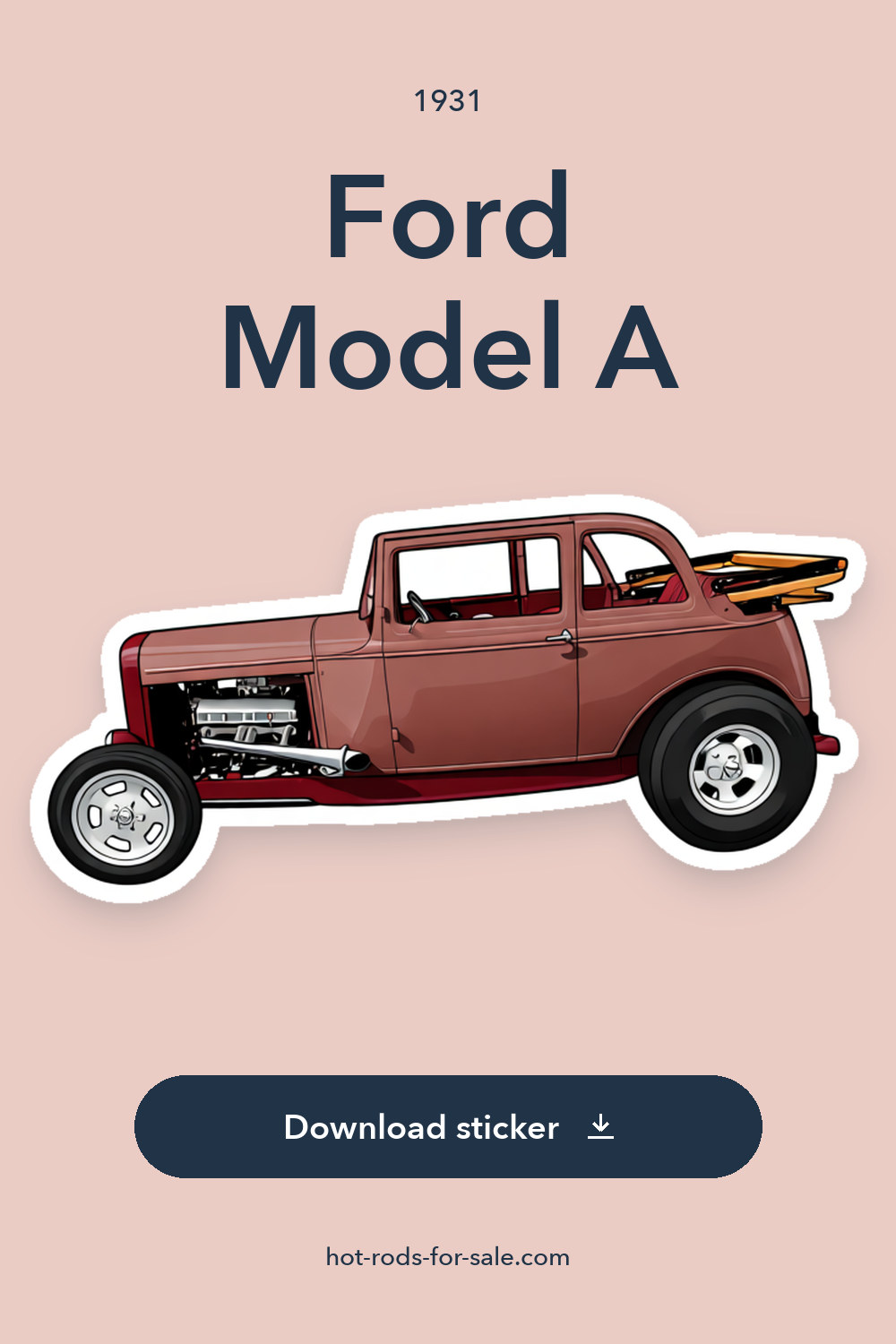 1931 Ford Model A – A400 hot rod / Streetrod sticker preview