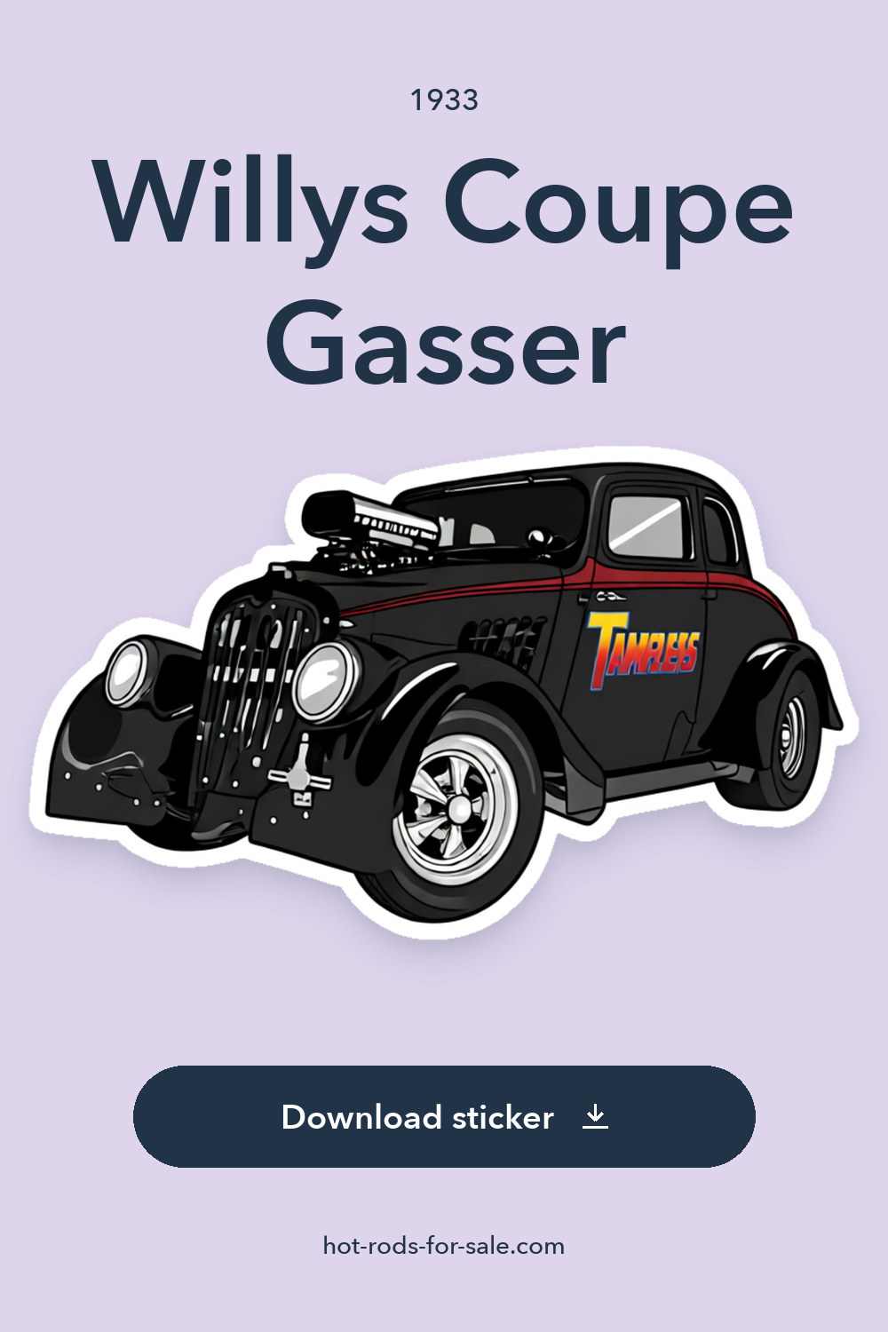 1933 Willys Coupe Gasser sticker preview