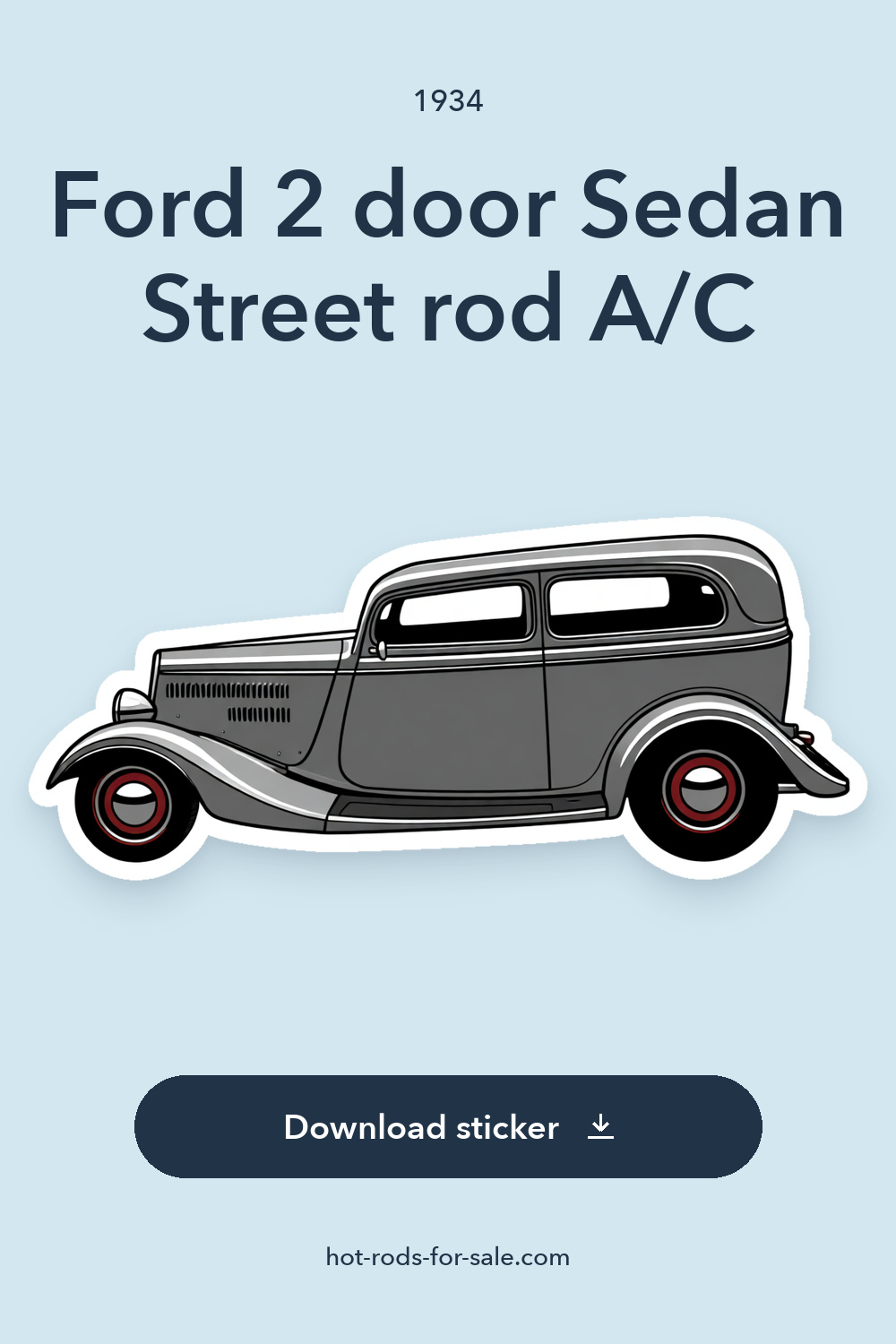 1934 Ford 2 door Sedan Street rod A/C sticker preview