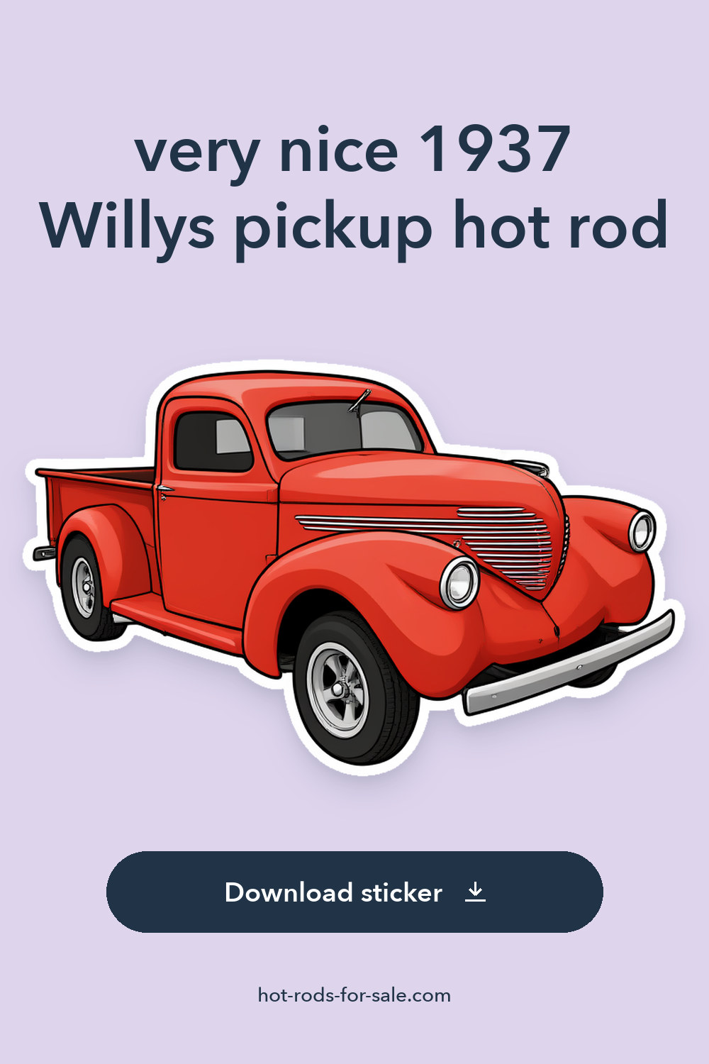very nice 1937 Willys pickup hot rod sticker preview