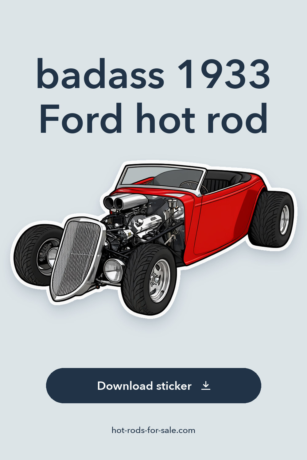 badass 1933 Ford hot rod sticker preview
