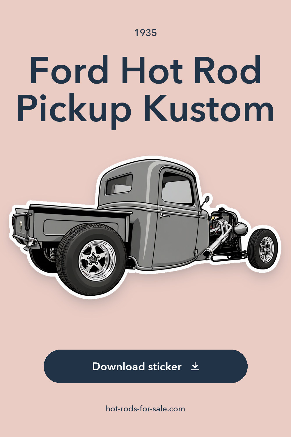 1935 Ford Hot Rod Pickup Kustom sticker preview